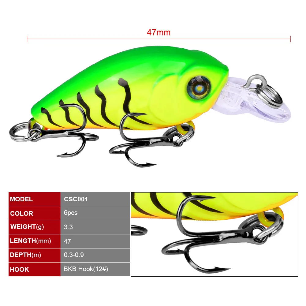 Swim Fish Fishing Lure 4.7cm 3.3g Artificial Hard Crank Bait topwater Wobbler Japan Mini Fishing Crankbait lure topwater goods