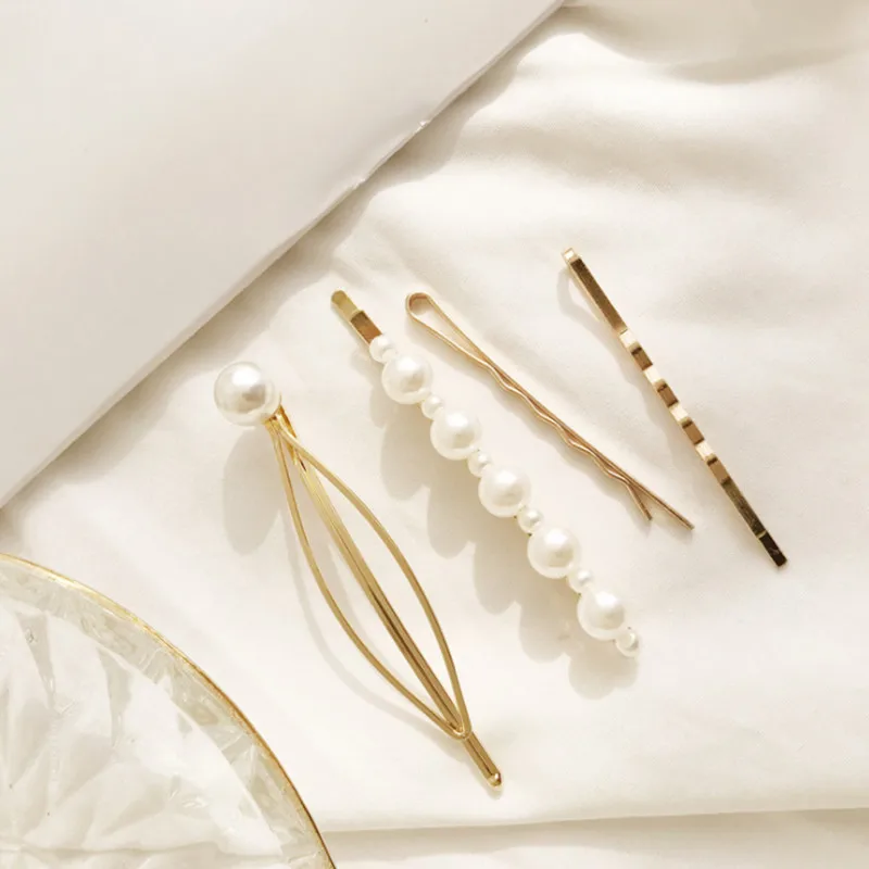 Kymyad 3Pcs/ Set Korea Fashion Metal Hairpins Imitiation Pearl Beads Hair Clips Bobby Pin Barrette Hairpin Hair Accessories