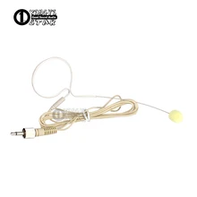 Beige Single Earhook Headset Microphone 3.5mm Screw Lock Plug Condenser Mic Microfon For Karaoke Wireless Bodypack Transmitter