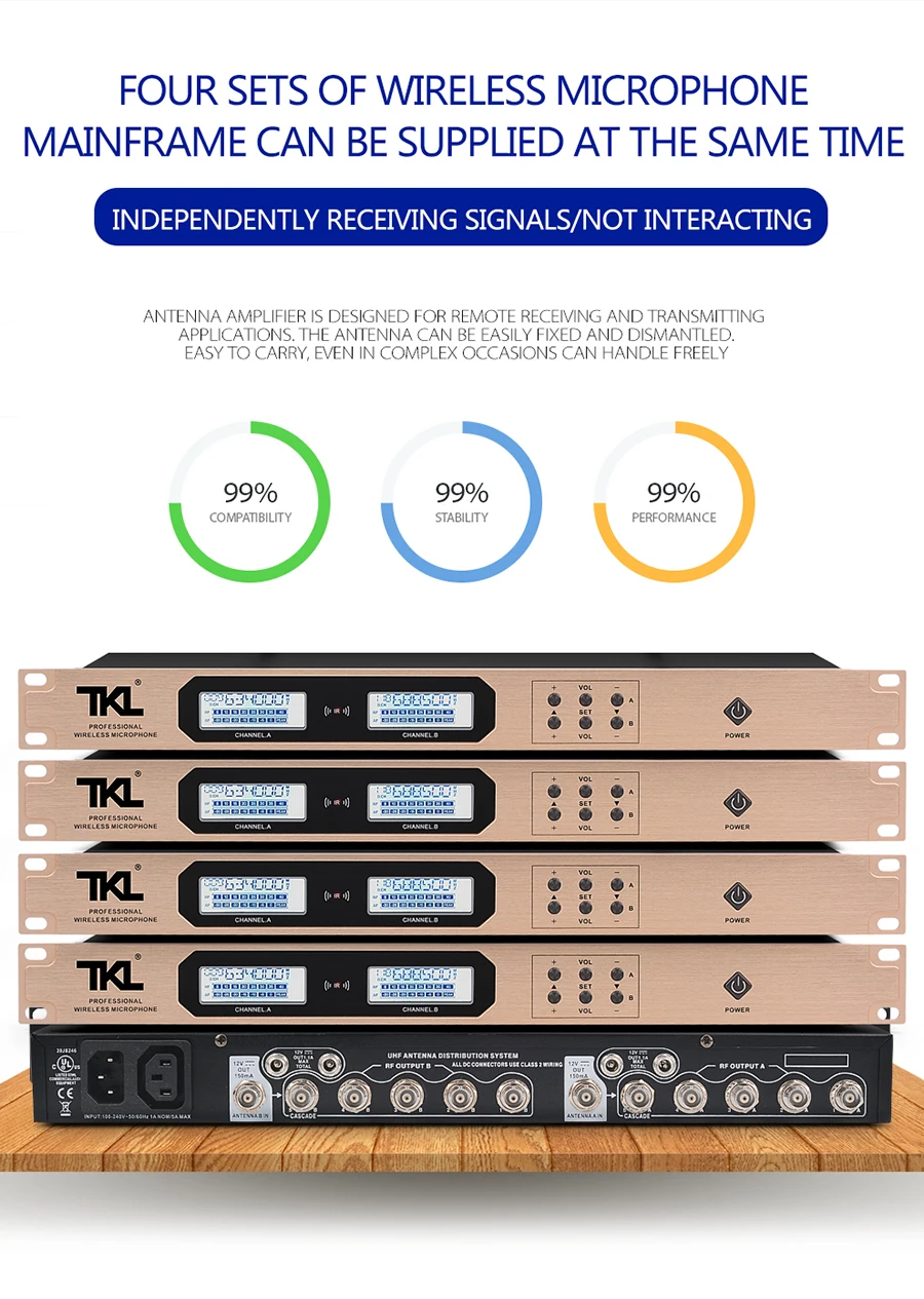 TKL S-670 антенна усилитель сценическая Производительность UHF беспроводной микрофонный сигнал распределительный приемник
