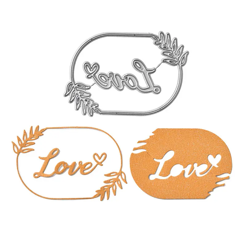 

YaMinSanNiO Love Letter Frame Dies Flower Oval Metal Cutting Dies Stencils for DIY Scrapbooking Album Paper Embossing New 2019