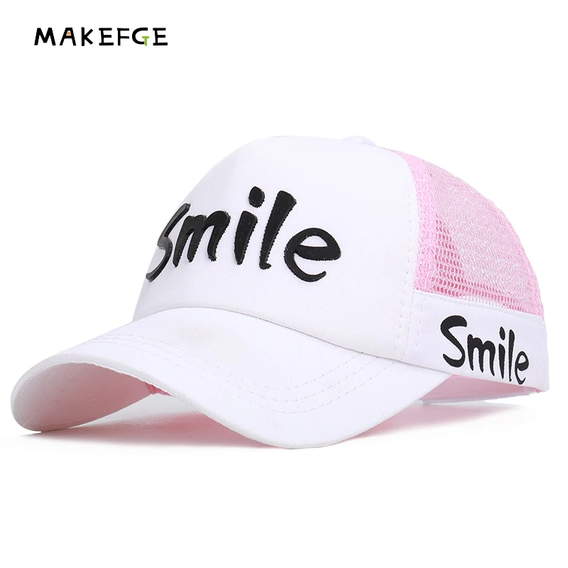 

2019 New Smile Children's mesh Baseball cap Cotton Adjustable Snapback High Quality Outdoor Sports cap boy girl baby summer hat