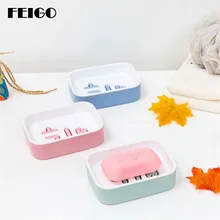 FEIGO 1 шт. двухслойная мыльница для ванной комнанты Футляр Для Хранения Пластиковый Контейнер Чехол мыло аксессуары для ванной комнаты держатель для мытья Слива F85
