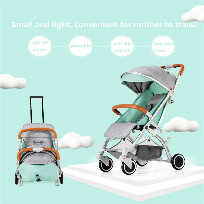 

Baby Stroller Weightlight Folding Can Sit or Lie High Landscape Suitable 4 Seasons Four Wheels Stroller Pushchair For Newborns
