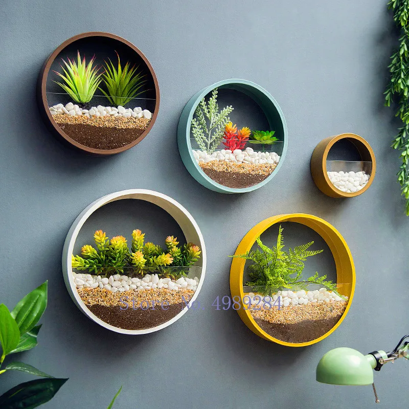 Creative Artificial Plants Background Wall Wall Decorations Pendant Living  Room Green Plant Wall Pot Home Decoration Nordic - Wind Chimes & Hanging  Decorations - AliExpress