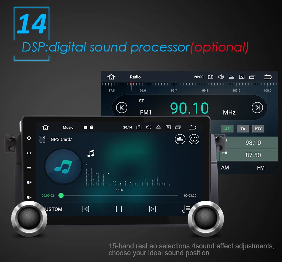 Discount Eunavi 1 Din Car Multimedia Player Car Radio GPS Android 7.1.1 2 Din OBD2 Bluetooth For BMW/E46/M3/MG/ZT/Rover 75 20