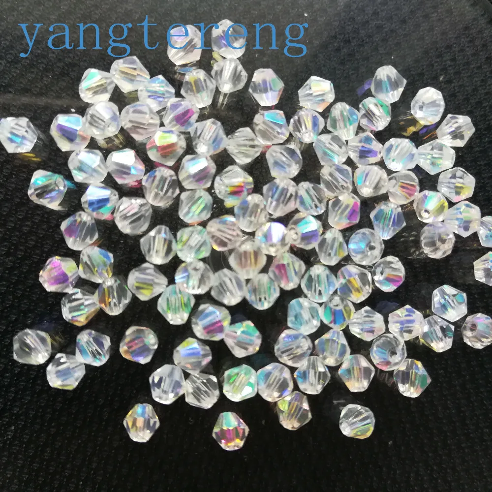

New 300pcs multi-color AB pointed beads exquisite glass crystal 4mm Bicone Beads loose beads