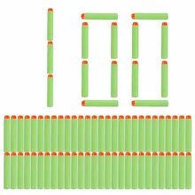 100pcs For7.2cm Nerf Bullets Soft Hollow Hole Head Refill Darts Toy Gun Bullets for Nerf Series Blasters Xmas kid Gifts green