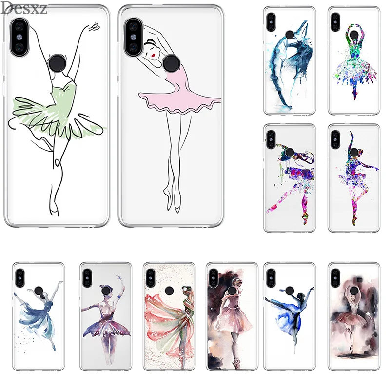 Чехол для телефона Ballerina girl Xiaomi Mi 6 8 Lite SE A1 A2 5X 6X Mix 2S F1 из мягкого ТПУ|Чехлы-накладки|