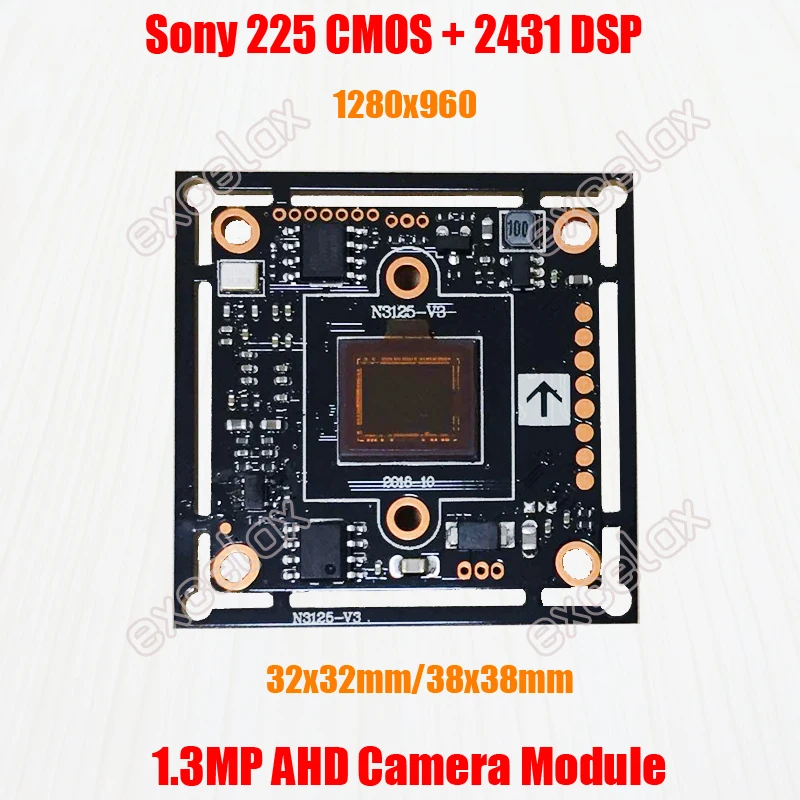 1280x960 1.3MP AHD CCTV модуль камеры IMX225 CMOS сенсор NVP2431H ISP 960P 1200TVL аналоговый HD печатная плата 38x38 мм 32x32 мм