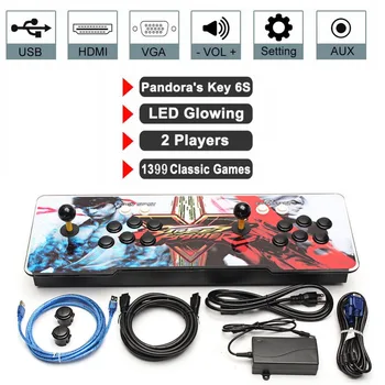 

Hot Classic Game Box 6s 1388 In 1 Retro Video Games Double Stick Arcade Console Light Classic Racing car Boxing Game