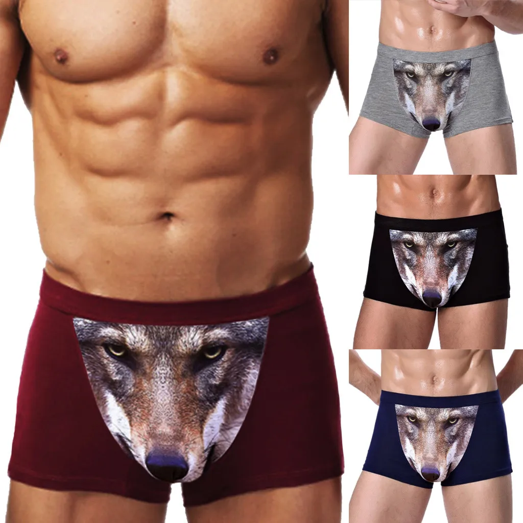 

underwear Male Mens Underwear Boxers Men's Brand Sexy Print Cotton Soft Breathable Pouch Boxer Underpants Underwear Breathable