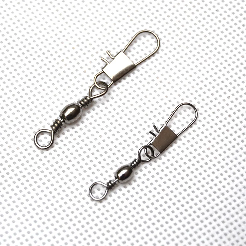 

50pcs Swivels Interlock Snap Fishing Lure Tackles Ball Bearing Swivel Rolling Solid Rings Fishing Connector im