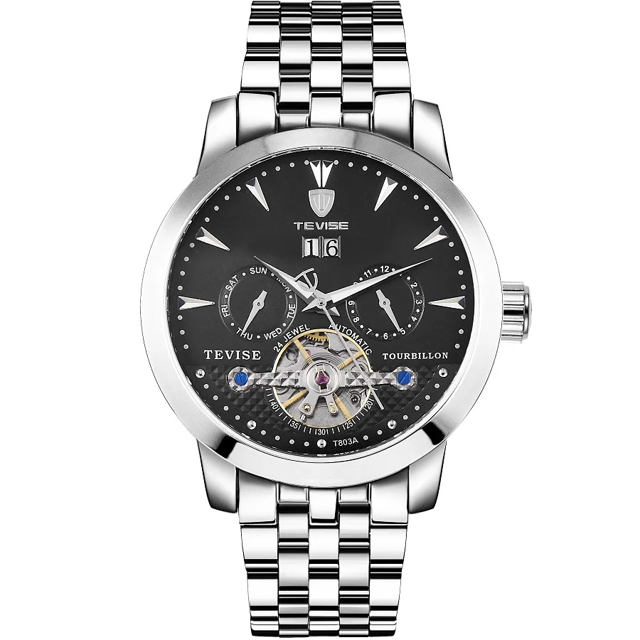 TEVISE Mechanical Watches Complete Calendar Auto Date Luminous 24 Jewel Tourbillon Automatic Watch Men Luxury Clock Men 2017 NEW (2)