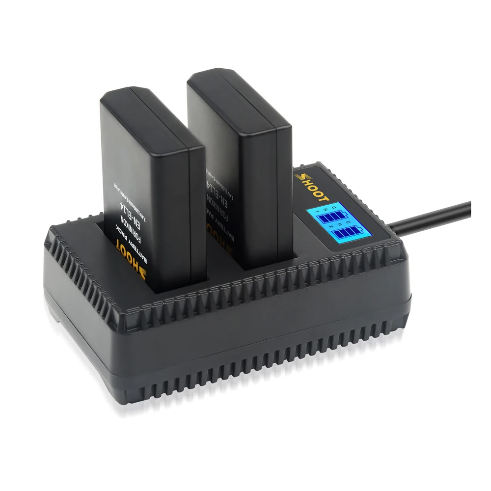 Снимать 2 шт . EN EL14 EL14A RU Батарея + ЖК дисплей USB Dual Зарядное устройство для Nikon D3100 D3200