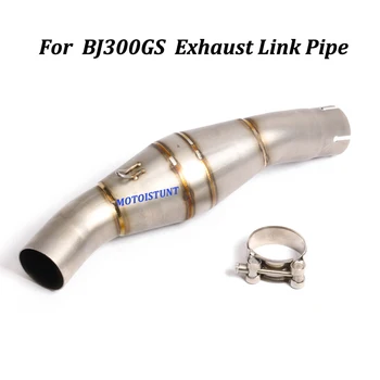 For Benelli BJ300GS Motorcycle Exhaust Muffler Modified Middle connection Link Pipe With Stainless steel Slip on