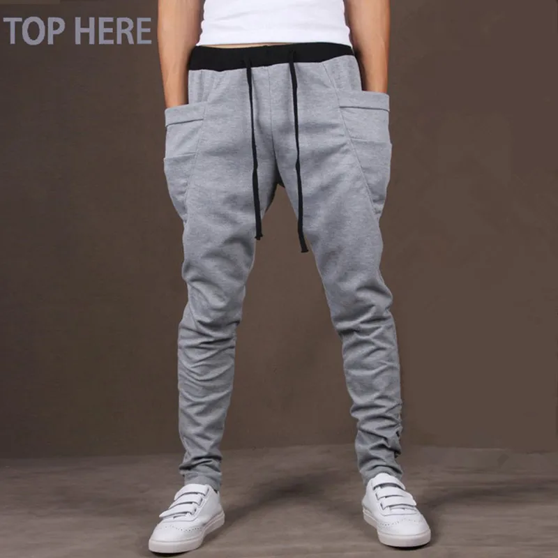Men Casual Pants Cool Design Moletom Big Pocket Top Here