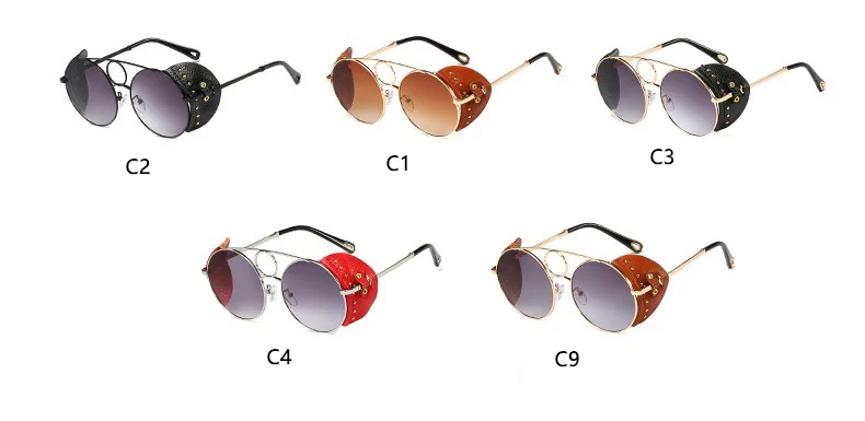 Готические дизайнерские Круглые Солнцезащитные очки для женщин модные роскошные большие очки негабаритных стимпанк Круглые Солнцезащитные очки Мужские Оттенки UV400