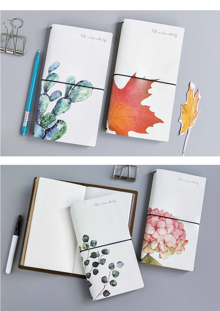 Bloco de Notas Material de Escritório Kawaii Bonito Flor Folha Caderno Papelaria Diário Agenda Bolso Planejador Livro Semanal Viagem Escola Sl2056 9 High Quality Material escolar e de escritório