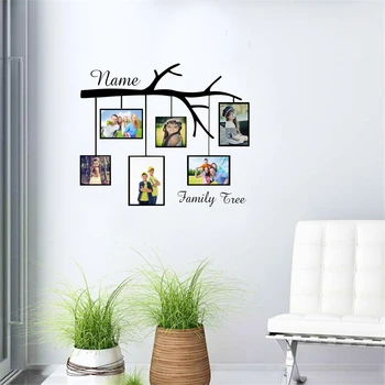 

Family Tree Custom Name Vinyl Wall Sticker Photo Frame Creative Personalized Wall Decals For Home Living Room Decoration
