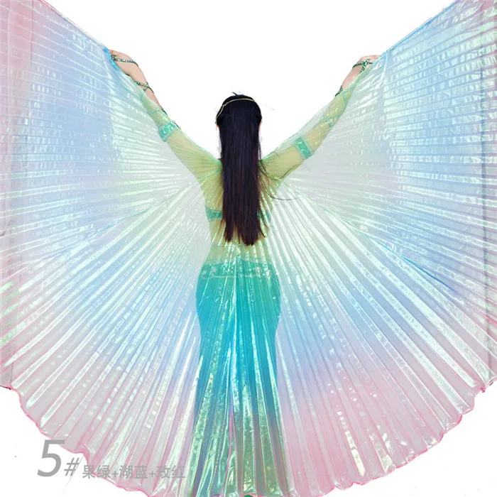 Женский танец живота, крылья Isis, Восточный дизайн, полупрозрачное крыло бабочки, для девочек, цветное крыло, для танцев, для реквизитов, Женская танцевальная одежда - Цвет: 1