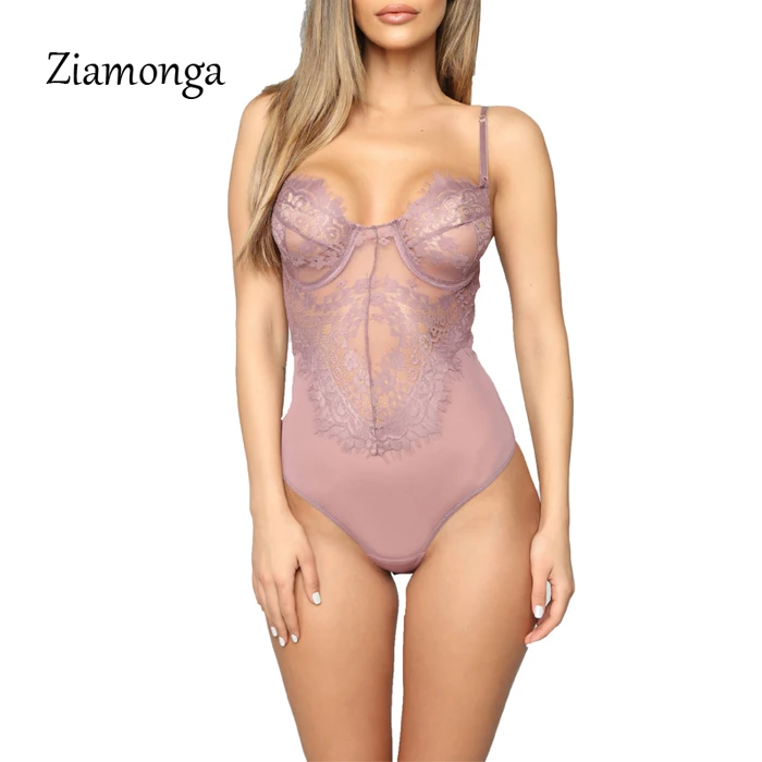 Ziamonga пикантные Летние Боди Для женщин сетчатый комбинезон Bodycon тела Feminino Комбинезоны Для женщин s комбинезон женски - Цвет: Pink