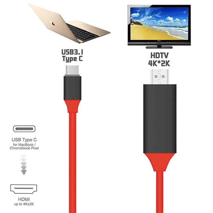 Тип C HDMI адаптер usb-кабель C USB3.1 к HDTV для телефона планшета ноутбука 4 K HD TY1 для Macbook hp DELL для samsung S8 S9 huawei