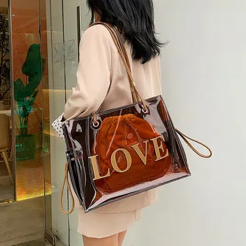 

Bags for women handbag designer New Korean version of the wild tote large capacity transparent jelly shoulder Messenger