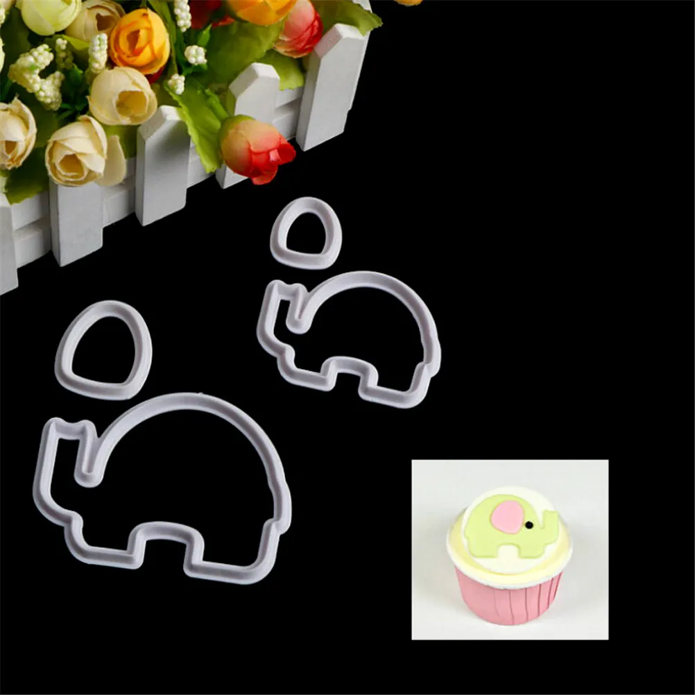 4PCS Elephant plastic fondant cutter cake mold fondant mold  fondant cake decorating tools sugarcraft