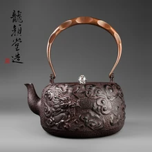 Южная Япония без покрытия высшего класса чугунный горшок 1600 мл большая емкость старого японского облака-дракона железные горшки чайник для кипячения воды