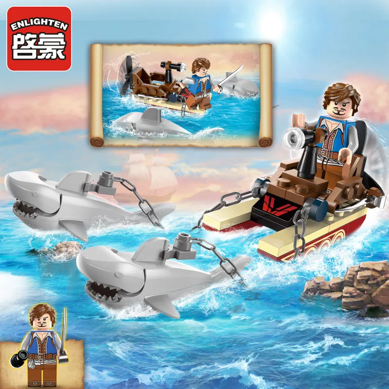 S Model Compatible with Lego E1302 45Pcs Pirates Models Building Kits Blocks Toys Hobby Hobbies For Boys Girls