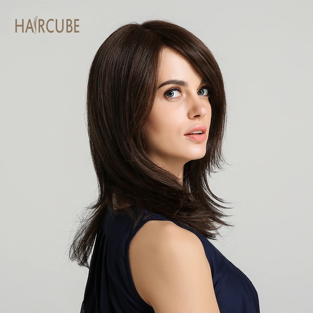 купить✲ Haircube 16 Дюймов Синтетический Парик Фронта Шнурка Для Белых Женщин Естественная Волна Лучший!