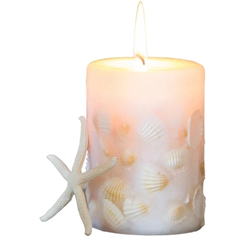 

Shell Ocean Wedding Smell White Candle Gift Aromatherapy Decorative Pillar Flameless Candles Tea Light Velas Candlelight Candles