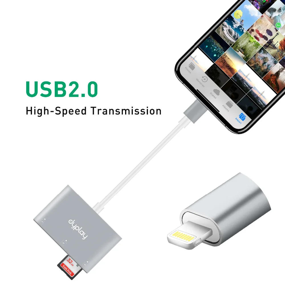 3 в 1 OTG Устройство для чтения карт памяти SD CF TF на Lightning адаптер порта передачи