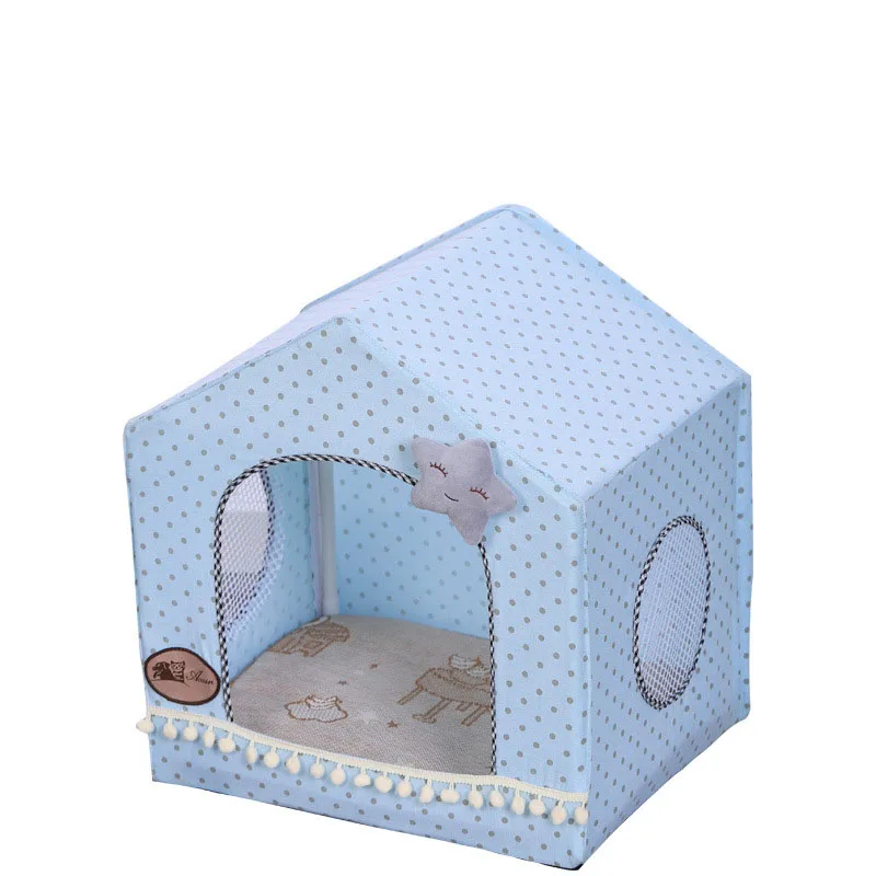 Летний домик для кошек, съемный дышащий собачий питомник, высокое качество, пещера для кошек, домашняя палатка для питомцев, уютный домик - Цвет: 2