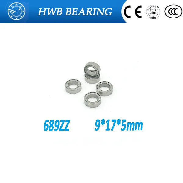 

Free Shipping 10 PCS 689ZZ Bearings 689 ZZ 689-2Z 9x17x5 mm Miniature Ball Bearings Thin Wall Deep Groove Ball Bearing 618/9z
