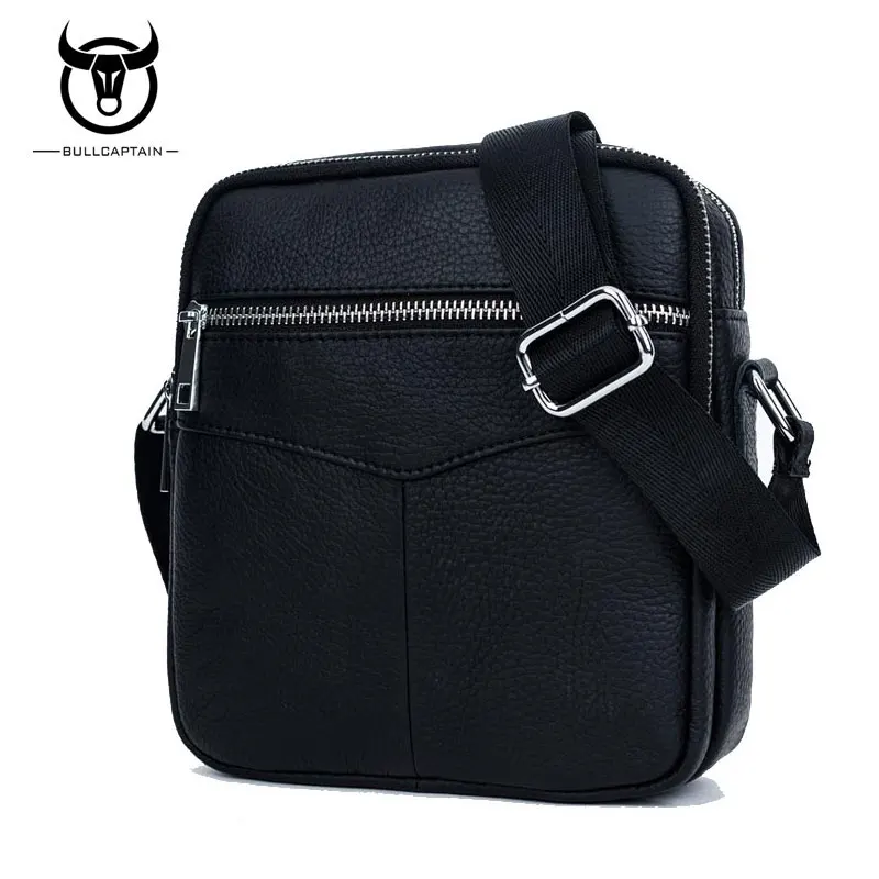 

BULLCAPTAIN men's tote, leather zipper crossbody bag, well-known brand, new fashion men's leather crossbody bag, men's shoulder