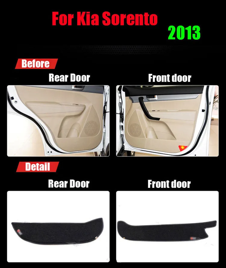 Абсолютно 1 комплект внутри двери Защита от царапин защитная накладка для Kia Sorento 2013
