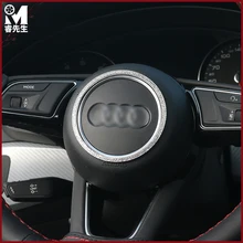 Автомобильное рулевое колесо, Алмазное украшение, кольцо для отделки, подходит для Adui A1 A3 A4 A5 A7 Q3 Q5 Q7, внутренняя 3D наклейка для автомобиля-Стайлинг