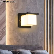 СВЕТОДИОДНЫЙ Уличный настенный светильник Водонепроницаемый проход балкон Ванная комната современный настенный светильник, 10 W Уличные кепки, двери светильник садовое освещение NR-103