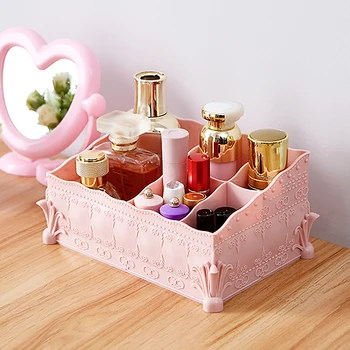 

European Princess style Multi-cosmetics Cosmetic Storage Box Dresser Storage Box Desktop Plastic Stationery Finishing Box