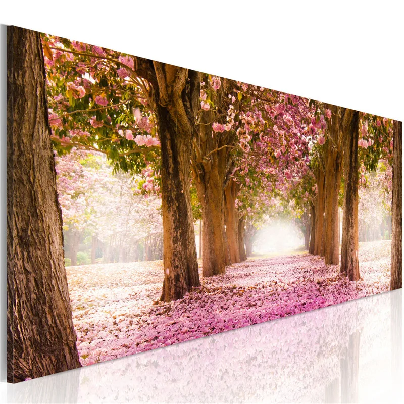 Пейзаж холст живопись красочные падающие цветы плакаты принты вишни настенные художественные картины для гостиной домашний декор - Цвет: 40080