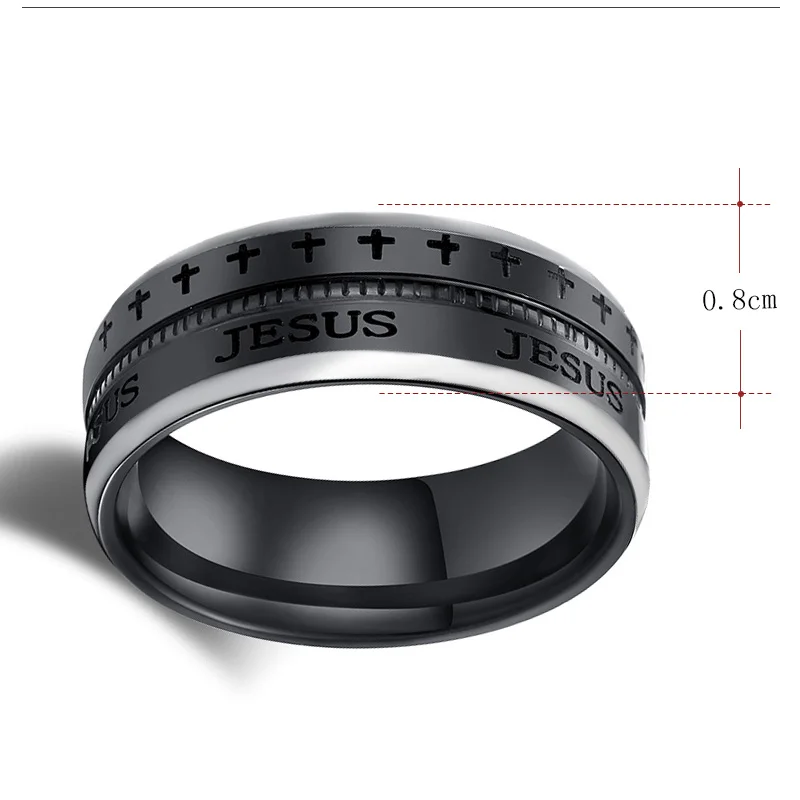 CACANA Stainless Steel Rings For Women Men Black Jesus Engagement Fashion Jewelry Rings For Male Party Wedding