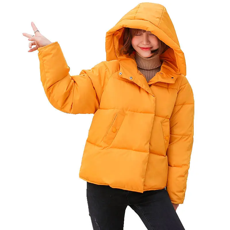

Thick Parka Overcoat Casual Warm Down Cotton Winter Jacket Women Loose Hooded Parkas Solid Color Women Coat Chaqueta Mujer C5608