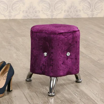 

European style Plum shape cloth art sofa shoe stool wood stool, test shoes stool, small sofa