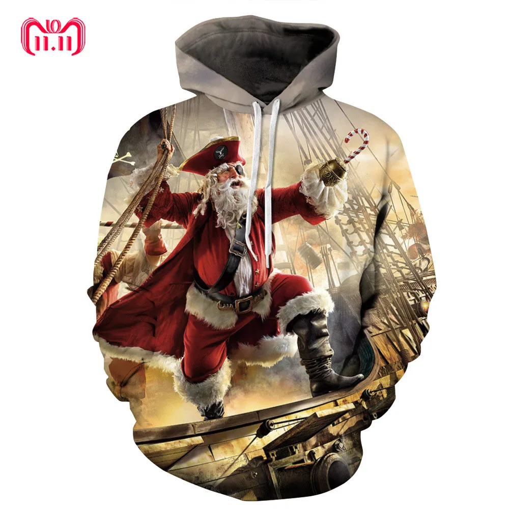 

Streetwear Sexy Santa 3D Digital Print Plus Size Sweater Sports Breathable Men and Women Clothes Christmas Sweater