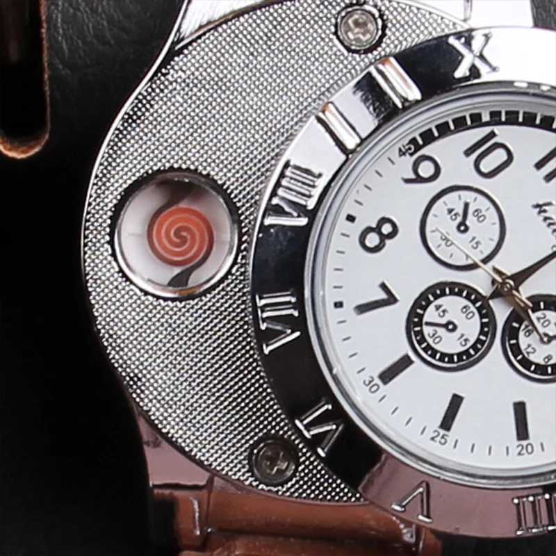 Electronic Men's Watches Windproof Flameless Cigarette Lighter