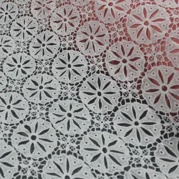 

2Yards Nigerian Lace Fabrics For Wedding Dress African Cord Lace Fabrics High Quality White Guipure Lace Mesh Cotton Material