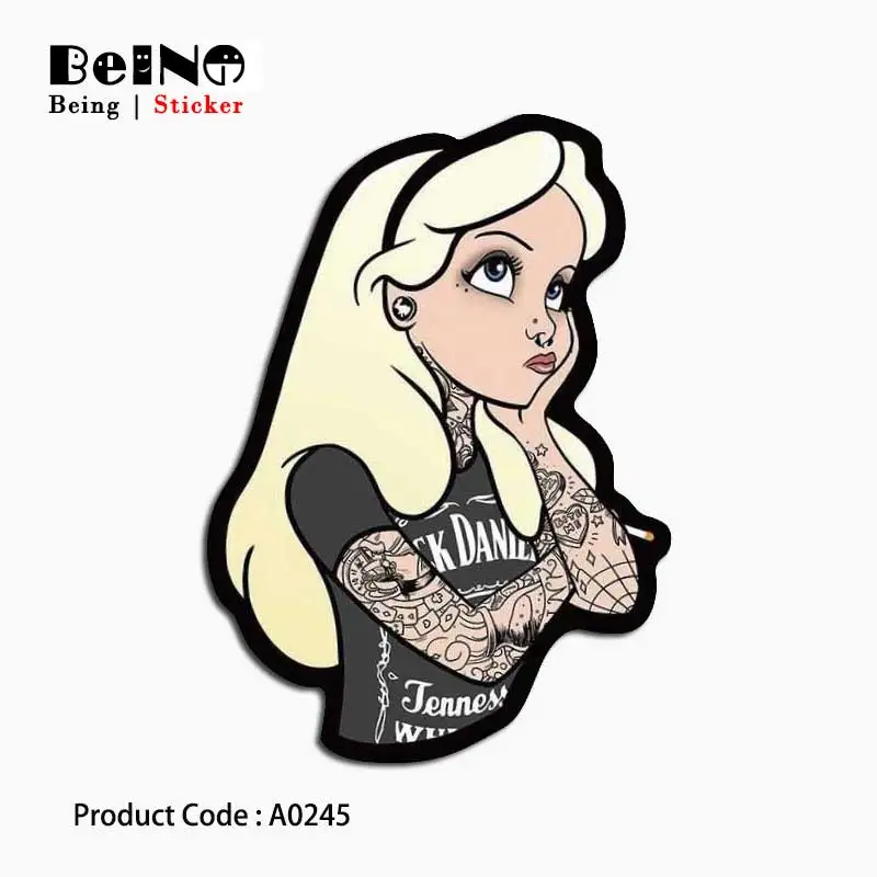 

Cartoon Anime Girl Sticker Long Hair Cute Waterproof Suitcase Laptop Guitar Luggage Skateboard Bicycle Toy Love A0245 Stickers