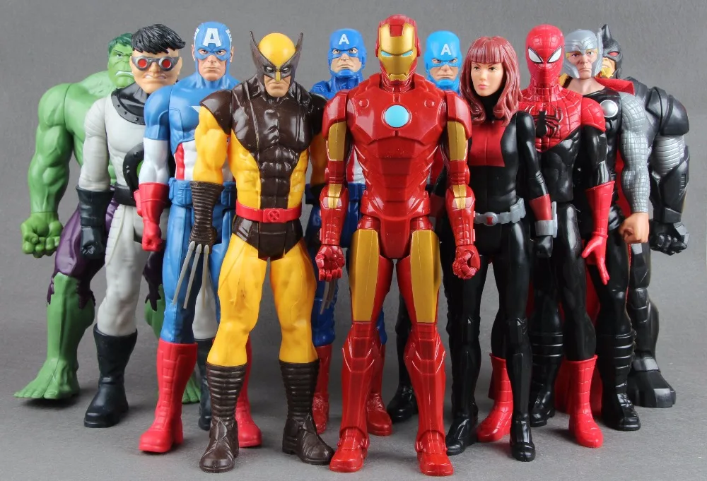 

30cm American Movie Anime Super Heros Captain America Ironman Spiderman Hulk Black Widow 12" PVC Figure Toy